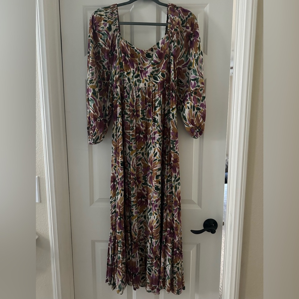 Carly Jean Los Angeles Fall Floral Midi Dress